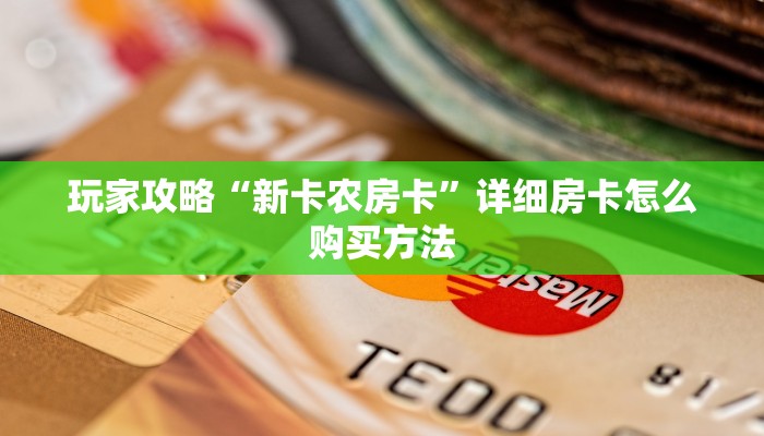 玩家攻略“新卡农房卡”详细房卡怎么购买方法 玩家攻略“新卡农房卡”详细房卡怎么购买方法