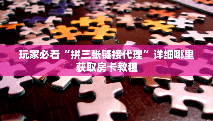 玩家必看“拼三张链接代理”详细哪里获取房卡教程