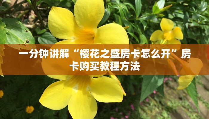 一分钟讲解“樱花之盛房卡怎么开”房卡购买教程方法